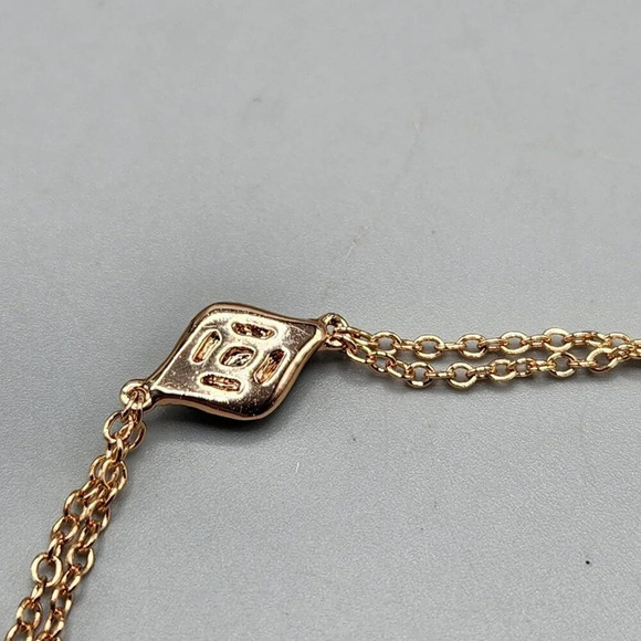 Rose Gold Tone Evil Eye  Faux Diamond Link Bracelet - Picture 3 of 8